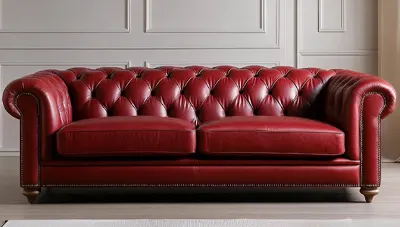 sofa chester rojo clasico